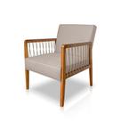 Poltrona Mali Linho Rustico Areia - Lucadi Home