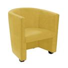 Poltrona Malta Recepção Tecido Suede - Amarelo - Cor: Amarelo