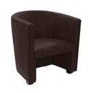 Poltrona Malta Recepção Tecido Suede - Marrom - Cor: Marrom