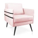 Poltrona Mari Suede Pés Palito De Ferro Preto Rosa Bebê Poltrona Mari Suede Pés Palito De Ferro Preto Rosa Bebê