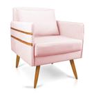 Poltrona Mari Suede Rosa Bebê Pés Palito Castanho - D'rossi Poltrona Mari Suede Rosa Bebê Pés Palito Castanho - D'rossi