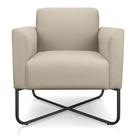 Poltrona Marisa Suede Base X Industrial Preta Drossi Bege