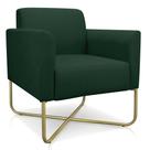Poltrona Marisa Suede Verde Base X Industrial Dourada