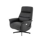 Poltrona Massagem Reclinável Michigan Rivatti PU Preto com Controle e Base Aço Preto