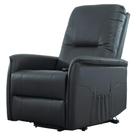 Poltrona Massagem Reclinável Pulse Domann Design PU Preto c/ Controle Base Metal Sistema Power Lift