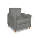 Poltrona Mavie Veludo Cinza Chumbo - Lucadi Home Poltrona Mavie Veludo Cinza Chumbo - Lucadi Home