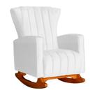 Poltrona Melinda Amamentação Suede Branco - Vallisa Decor