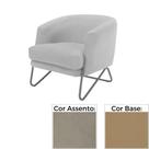 Poltrona MH-3788 Herval Base Metal Laca Fosca Bronze Metalizado Assento Estofado Bege C Poltrona MH-3788 Herval Base Metal Laca Fosca Bronze Metalizado Assento Estofado Bege C
