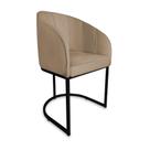 Poltrona Mia Suede Cappuccino Base Metálica Preta - Belliv Decor