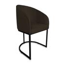 Poltrona Mia Suede Marrom Base Metálica Preta - Belliv Decor Poltrona Mia Suede Marrom Base Metálica Preta - Belliv Decor