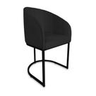 Poltrona Mia Suede Preto Base Metálica Preta - Belliv Decor