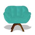 Poltrona Miami Base Giratória Decorativa - Azul Turquesa Divini Decor Poltrona Miami Base Giratória Decorativa - Azul Turquesa Divini Decor