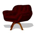 Poltrona Miami Base Giratória Decorativa Suede Bordô - Hellen Decor