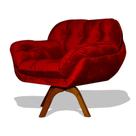 Poltrona Miami Base Giratória Decorativa Suede Vermelho - Hellen Decor