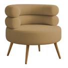Poltrona Minimalista Mabel Pés Palito Castanho Bouclé Camel - Nexta Casa Poltrona Minimalista Mabel Pés Palito Castanho Bouclé Camel - Nexta Casa