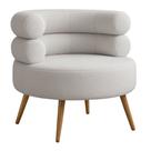 Poltrona Minimalista Mabel Pés Palito Castanho Bouclé Cinza Claro - Nexta Casa Poltrona Minimalista Mabel Pés Palito Castanho Bouclé Cinza Claro - Nexta Casa