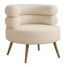 Poltrona Minimalista Mabel Pés Palito Castanho Bouclé Off White - Nexta Casa Poltrona Minimalista Mabel Pés Palito Castanho Bouclé Off White - Nexta Casa