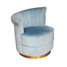 Poltrona Moderno Azul Bebê Encosto Inclinado Luxo