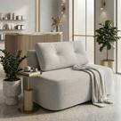 Poltrona Modular Cielo 80cm Recepção Loja Sala de Estar Bouclê Cinza Claro - Montanari s Decor