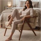 Poltrona Mona Bege Conforto Estilo Design Sofisticado Sala Pé Madeira Maciça Poltrona Mona Bege Conforto Estilo Design Sofisticado Sala Pé Madeira Maciça