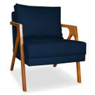 Poltrona mona estofada decorativa luxo em veludo azul marinho Poltrona mona estofada decorativa luxo em veludo azul marinho