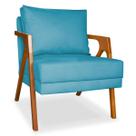 Poltrona mona estofada decorativa luxo em veludo azul turquesa Poltrona mona estofada decorativa luxo em veludo azul turquesa