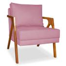 Poltrona mona estofada decorativa luxo em veludo rosa Poltrona mona estofada decorativa luxo em veludo rosa