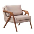 Poltrona Mona Luxo Bege Base Madeira Macia