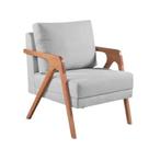 Poltrona Mona Luxo Madeira Maciça Tecido Linho Minas Mov