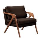 Poltrona Mona Luxo Marrom Base Madeira Macia