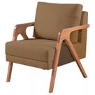 Poltrona Mona Madeira Maciça Veludo Cappuccino Kimi Design