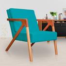 Poltrona Monalisa Luxo Suede Azul Turquesa - Vallisa Decor