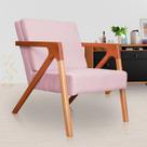 Poltrona Monalisa Luxo Suede Rosa Bebê - Vallisa Decor