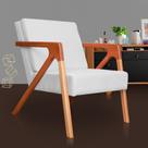 Poltrona Monalisa Suede Branco - Vallisa Decor