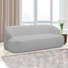Poltrona Namoradeira 150cm Decorativa Charlote Sala de Estar Pés em Madeira Bouclê Cinza G88 - Gran Belo
