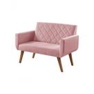 Poltrona Namoradeira 2 Lugares Anabelle Suede Rosa Unidecor Poltrona Namoradeira 2 Lugares Anabelle Suede Rosa Unidecor