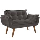 Poltrona Namoradeira 2 Lugares Opalla D Salla Suede Base Palito
