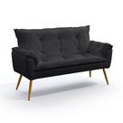 Poltrona Namoradeira Almofadada Decorativa Beta N-022 Veludo Chumbo Aradecor