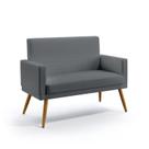 Poltrona Namoradeira Decorativa Estofada Vega Com Rodapé Sued Cinza Aradecor Poltrona Namoradeira Decorativa Estofada Vega Com Rodapé Sued Cinza Aradecor