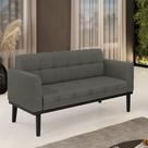 Poltrona Namoradeira Decorativa Karen Pés Fixo em Madeira Preto Linho Cinza Mesclado G19 - Gran Belo Poltrona Namoradeira Decorativa Karen Pés Fixo em Madeira Preto Linho Cinza Mesclado G19 - Gran Belo
