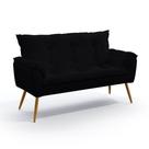 Poltrona Namoradeira Decorativa Opala N-024 Veludo Preto Aradecor