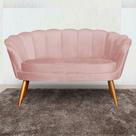 Poltrona Namoradeira Decorativa Pétala belo tok - veludo Rose