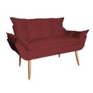 Poltrona Namoradeira Opala Suede Bordô - Hellen Decor Poltrona Namoradeira Opala Suede Bordô - Hellen Decor