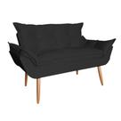 Poltrona Namoradeira Opala Suede Preto - Hellen Decor Poltrona Namoradeira Opala Suede Preto - Hellen Decor