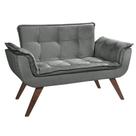 Poltrona Namoradeira Opalla Suede Base Palito Cinza Poltrona Namoradeira Opalla Suede Base Palito Cinza