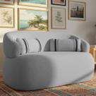 Poltrona Namoradeira Orgânica Chloe Boucle Decorativa com Almofada Plumante