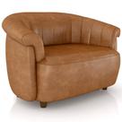 Poltrona Namoradeira Para Sala Living Orgânica Perseu M03 material sintético Whisky - Lyam Decor