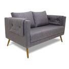 Poltrona Namoradeira Paris D07 2 Lugares Linho Mescla Marrom - D'Rossi