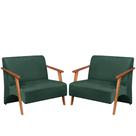 Poltrona Namoradeira Venus Braço Madeira Maciça Suede Unidecor