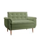 Poltrona Namoradeira Xangai Bouclé Verde Oliva